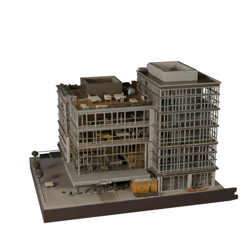 Prédio de Escritório Coworking de Alta Poligonagem 3D para Archviz