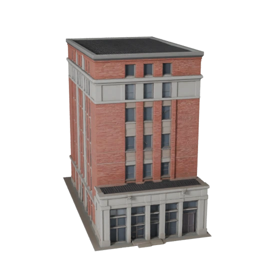 Modelo 3D de Casa Geminada para Unreal - Ativo UE em Tempo Real para Tempo Real