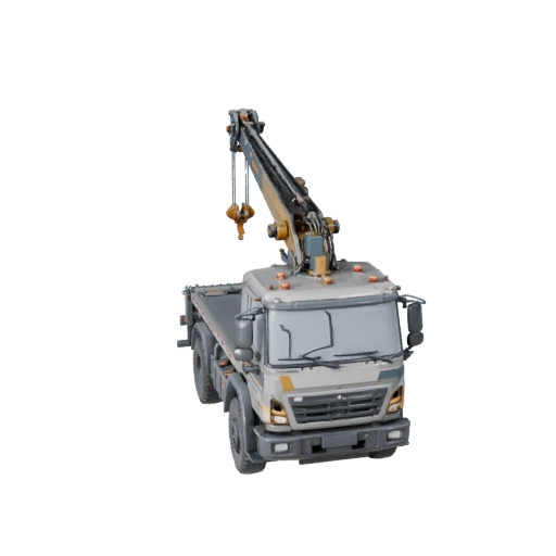Crane Truck 3D Model for Blender & Games - Realistic PBR
