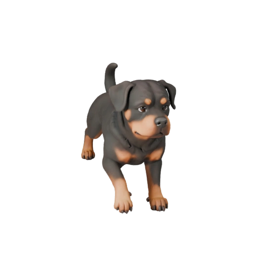 Cartoon Rottweiler Hund 3D Modell - Stilisierte Ressource für Animation
