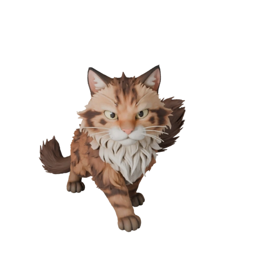 Modelo 3D de Gato Noruego del Bosque Caricatura - Asset Estilizado para Animación