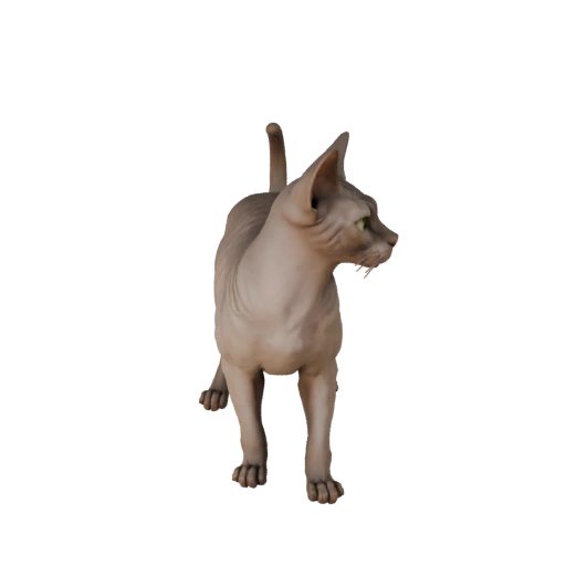 Low Poly Sphynx Katze 3D Modell - Unity Game Asset mit FBX | PBR