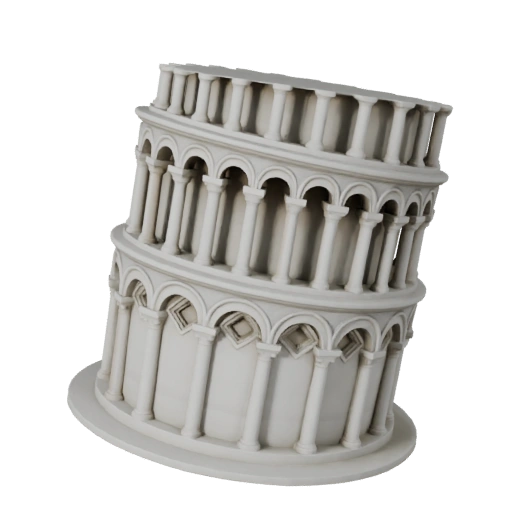 Tour penchée stylisée de Pise Modèle 3D - Asset de Jeu