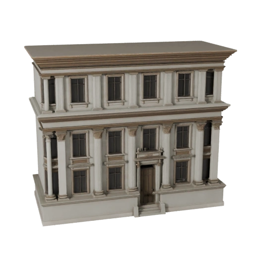 Классический фасад 3D модель для Unity - игровой ресурс для архитектуры