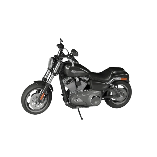 Harley Inspired Cruiser Motorcycle 3D Model for Unity