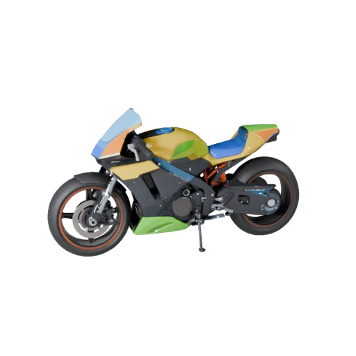 Modelo 3D de Moto Cyberpunk Caricatura para Juegos Estilizados