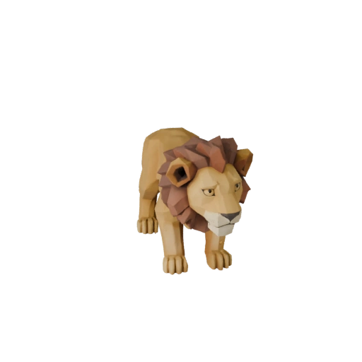 Modèle 3D de lionceau low poly - Asset de jeu Unity avec FBX | PBR