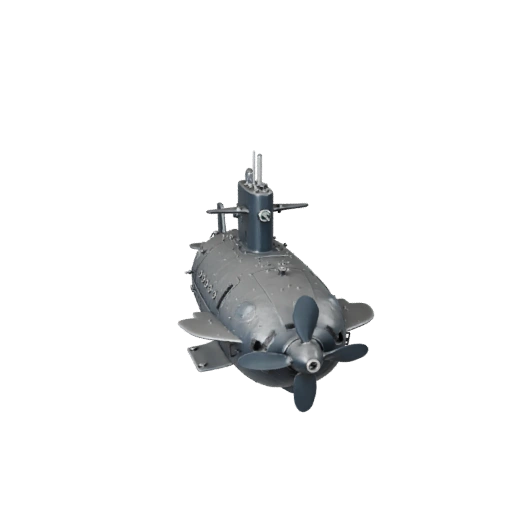 Hohes Poly U-Boot aus der Vintage-Zeit 3D-Modell für Studio-Renderings