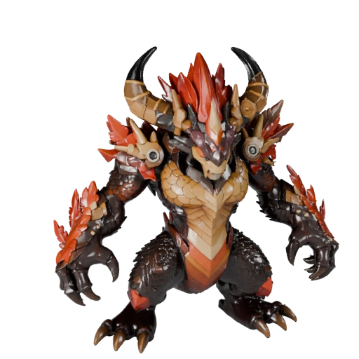 Cartoon Feuerdrache 3D Modell - Stilisierte Ressource für Animation