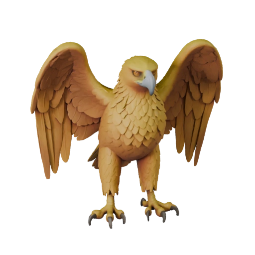 High Poly Golden Eagle 3D Model - Detailed STL Asset for Printing