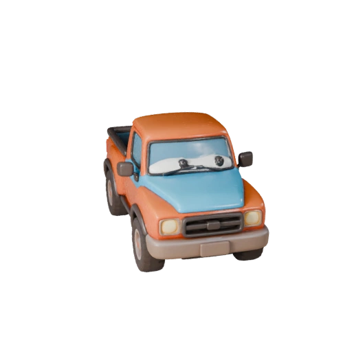 Cartoon Pickup Truck 3D Model - Stylized Game Asset (Legacy)