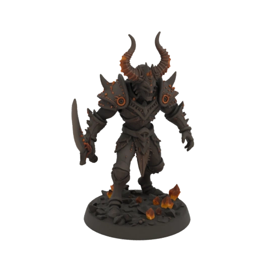 Dark Fantasy Demon Knight Miniature STL - Battle Ready