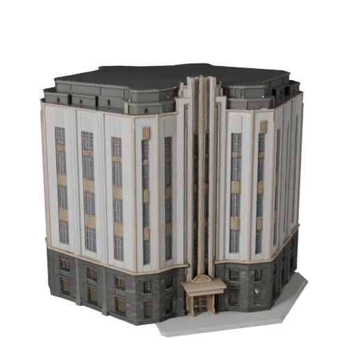 Art Deco Fassade 3D Modell - Realistisches Archviz Asset