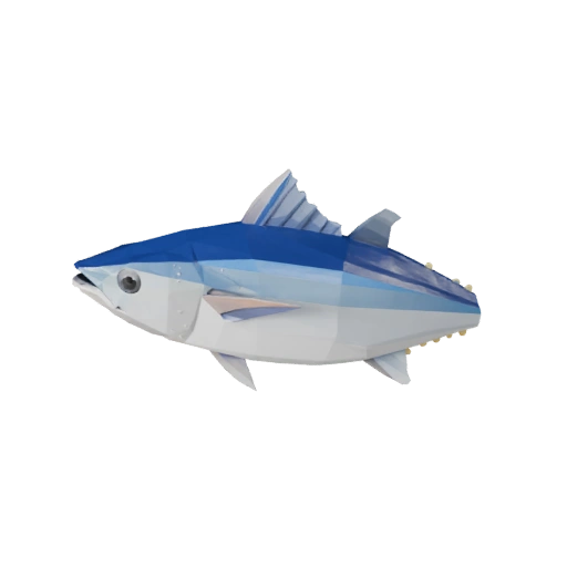 Modello 3D di Tonno Low Poly - Asset di Gioco Unity con FBX | Royalty-Free