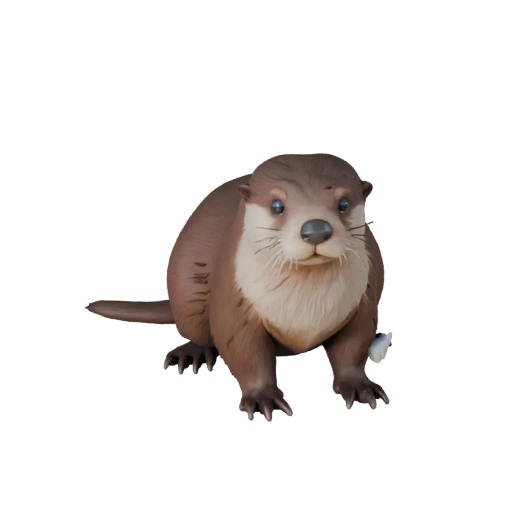 High Poly Otter 3D Model - Detailed STL Asset for Printing