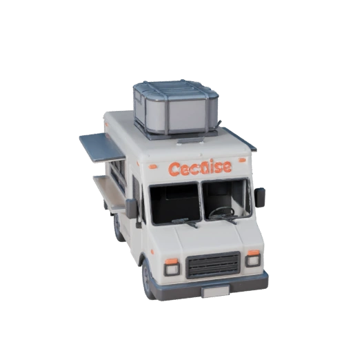 Printable Food Truck STL Model - Collectible Display (Legacy)