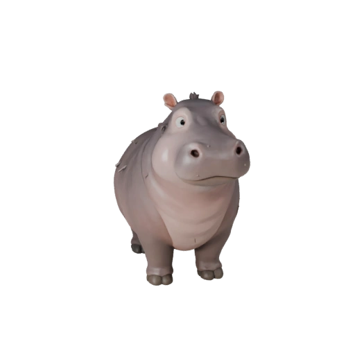 Modelo 3D de Hipopótamo de Caricatura - Activo Estilizado para Animación | Libre de Regalías