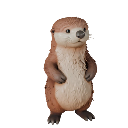 Modelo 3D de Nutria Marina Caricatura - Asset Estilizado para Animación | PBR