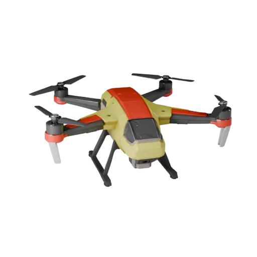 Modèle 3D de Drone Quadricoptère Dessin Animé pour Jeux Stylisés