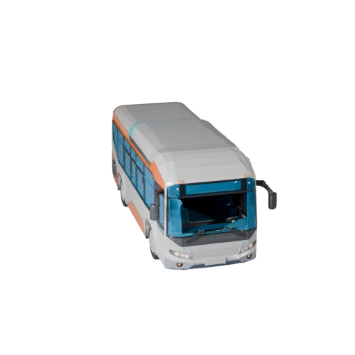 Modelo 3D de Ônibus Futurista Baixo Poli para Unity e Unreal