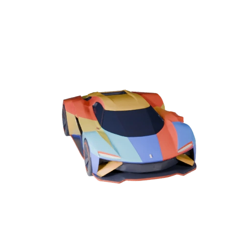 Modello 3D di Auto Futuristica Cartone Animato per Giochi Stilizzati