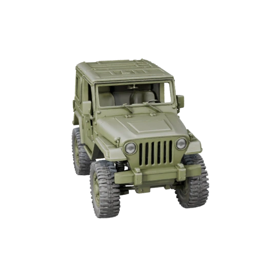 Jeep Militaire Imprimable STL Modèle 3D pour Objets de Collection &