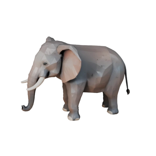 فيل آسيوي منخفض المضلع ثلاثي الأبعاد - أصل لعبة Unity مع FBX