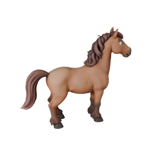 Modelo 3D de Caballo de Caricatura - Activo Estilizado para Animación | Libre de Regalías