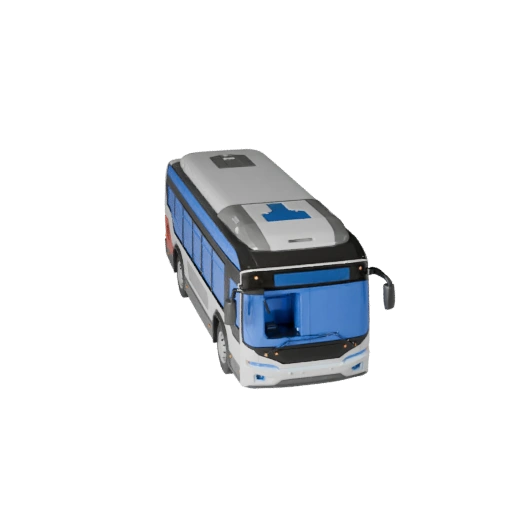 Modelo 3D de Ônibus Futurista para Unity - Asset de Jogo Low Poly