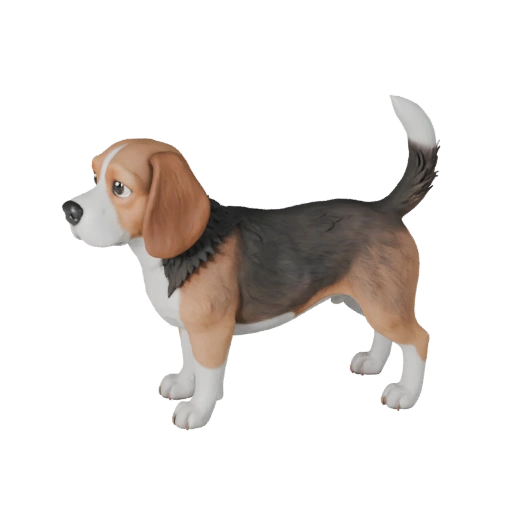 Cartoon Beagle Hund 3D Modell - Stilisierte Ressource für Animation