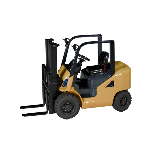 High Poly Forklift 3D Model for Studio Renders PBR Asset