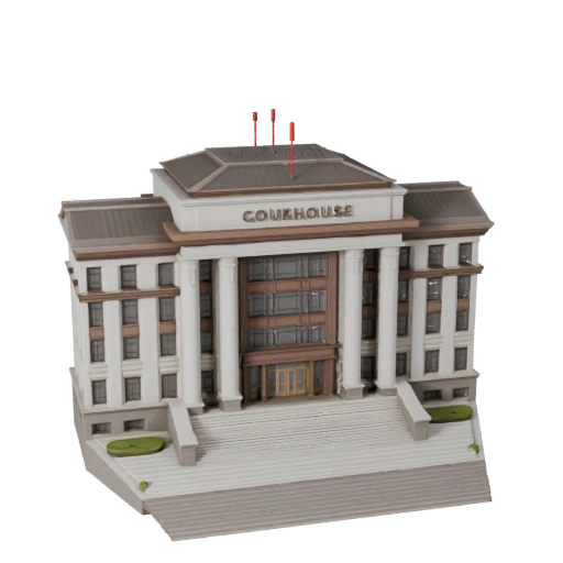 Gerichtsgebäude 3D Modell - Realistisches Archviz Asset für Architektur