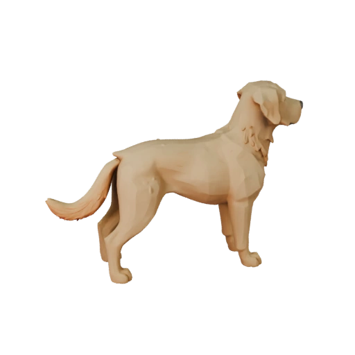 Modelo 3D de Cão Labrador Retriever de Alta Poligonagem - Asset STL para Impressão