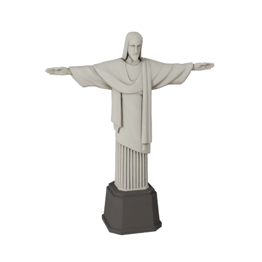 Modèle 3D Low Poly Christ Rédempteur pour Jeux et RV