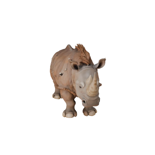 Cartoon Nashorn 3D Modell - Stilisierte Asset für Animation | Lizenzfrei