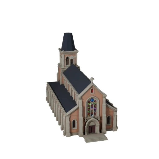 Low Poly Kirche 3D Modell für Echtzeitspiele und VR