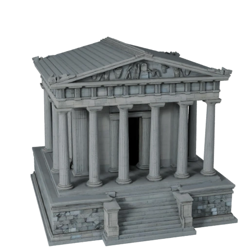 Modello 3D Low Poly Partenone per Giochi in Tempo Reale e VR