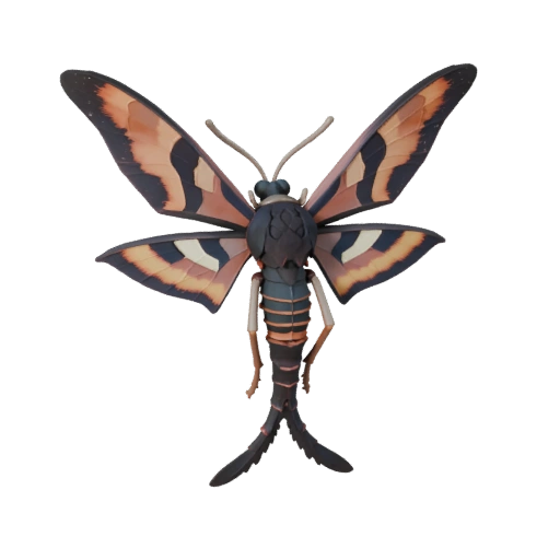 نموذج ثلاثي الأبعاد لـ Luna Moth واقعي - أصل PBR مجهز للألعاب | PBR