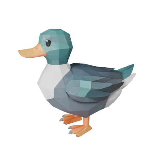 Modèle 3D de Canard Low Poly - Asset Unity avec FBX | Libre de droits