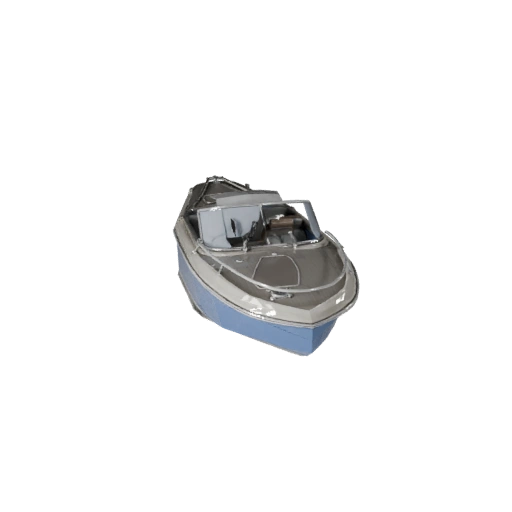 Modelo 3D de Lancha Esportiva Vintage Baixo Poli para Unity e Unreal