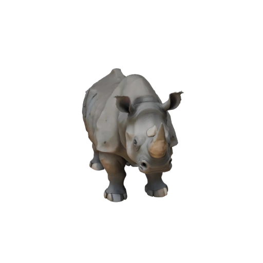 Modelo 3D de Rinoceronte Negro Polygonal Bajo - Asset de Juego para Unity con FBX | PBR