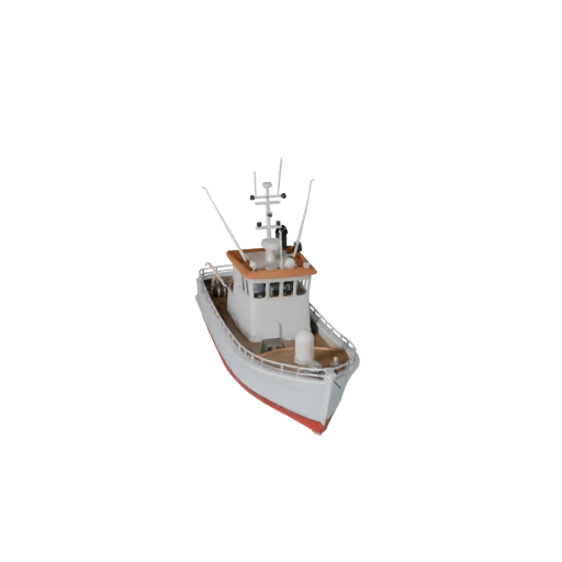 Barco de Pesca Modelo 3D para Blender y Juegos - PBR Realista