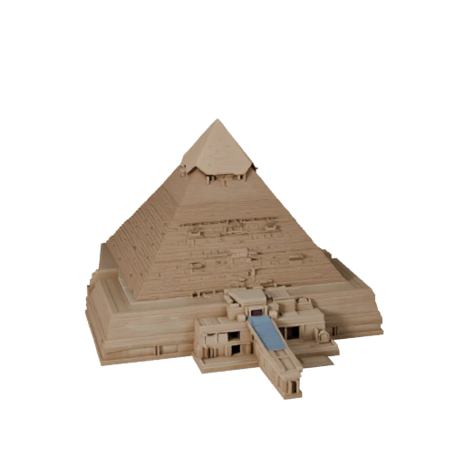 Modello 3D Low Poly Piramide di Giza per Asset di Gioco in Tempo Reale