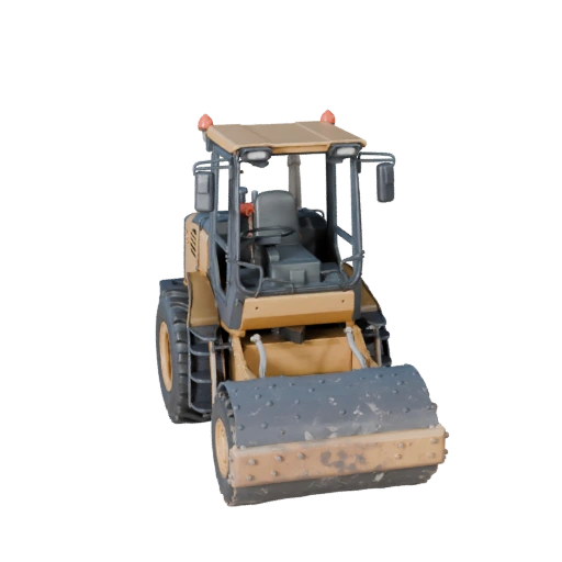 Rouleau Compresseur Prêt pour le Jeu Modèle 3D pour Jeux Temps Réel - PBR