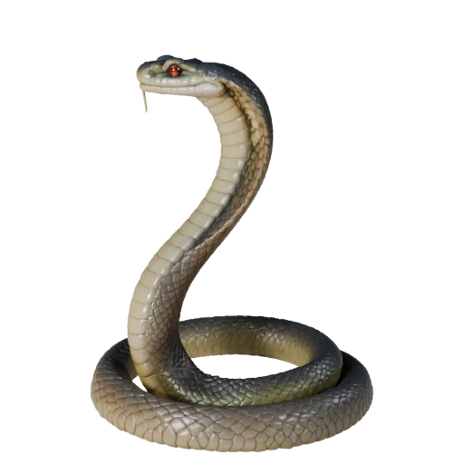 Modelo 3D de Cobra Real para Blender - Asset PBR com Texturas | PBR