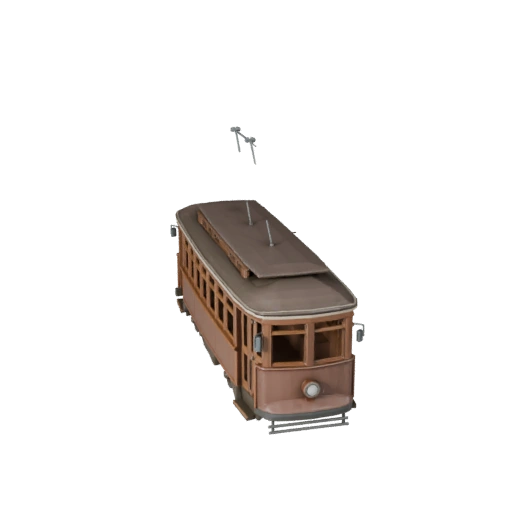 Modello 3D Tram d'Epoca Low Poly per Unity & Unreal