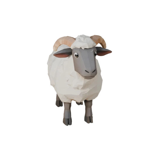 نموذج خروف منخفض المضلع ثلاثي الأبعاد - أصل لعبة Unity مع FBX | مجاني
