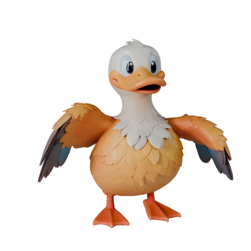 Modèle 3D de Canard Dessin Animé - Actif Stylisé pour Animation | Libre de Droits