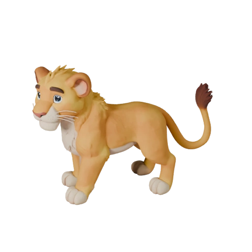 Cartoon Löwin 3D-Modell - Stilisierte Asset für Animation | PBR