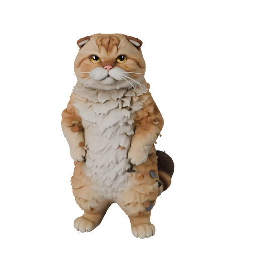 Cartoon Scottish Fold 3D Modell - Stilisierte Asset für Animation